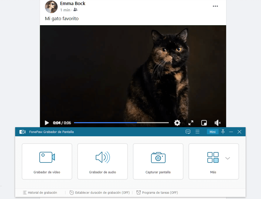 Grabar el video privado de Facebook