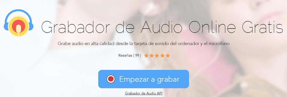 Interfaz de Apowersoft grabador de audio online