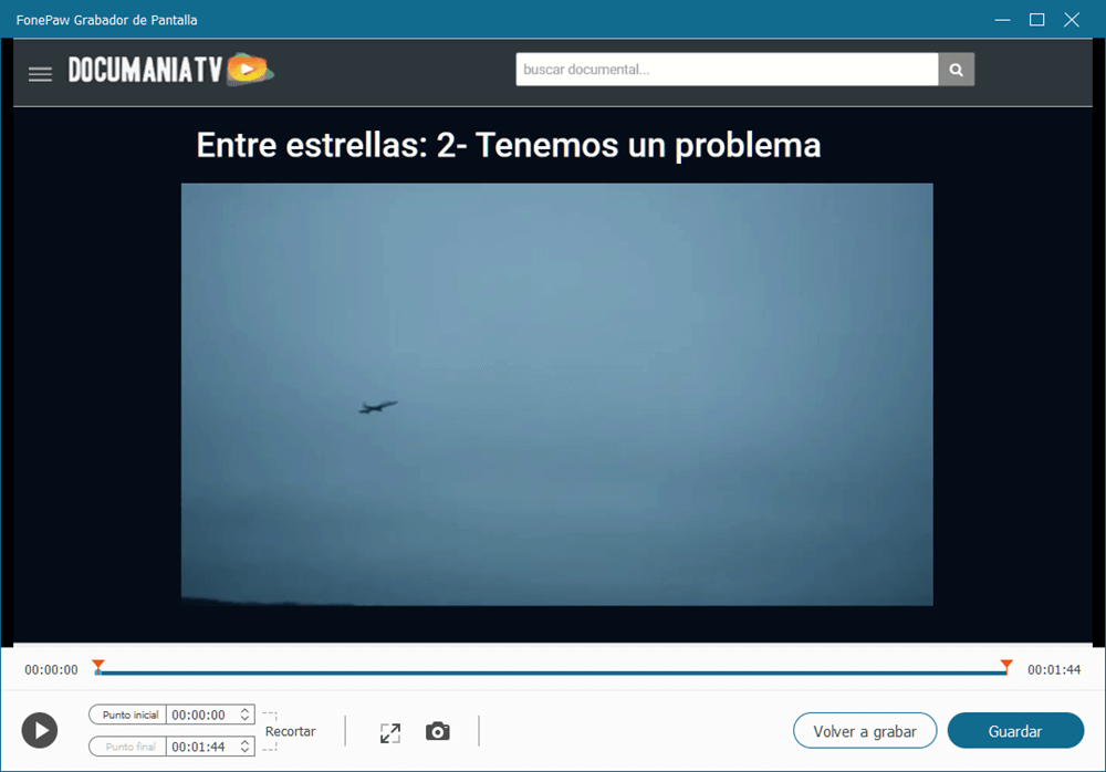 Revisar el video grabado de DocumaniaTV