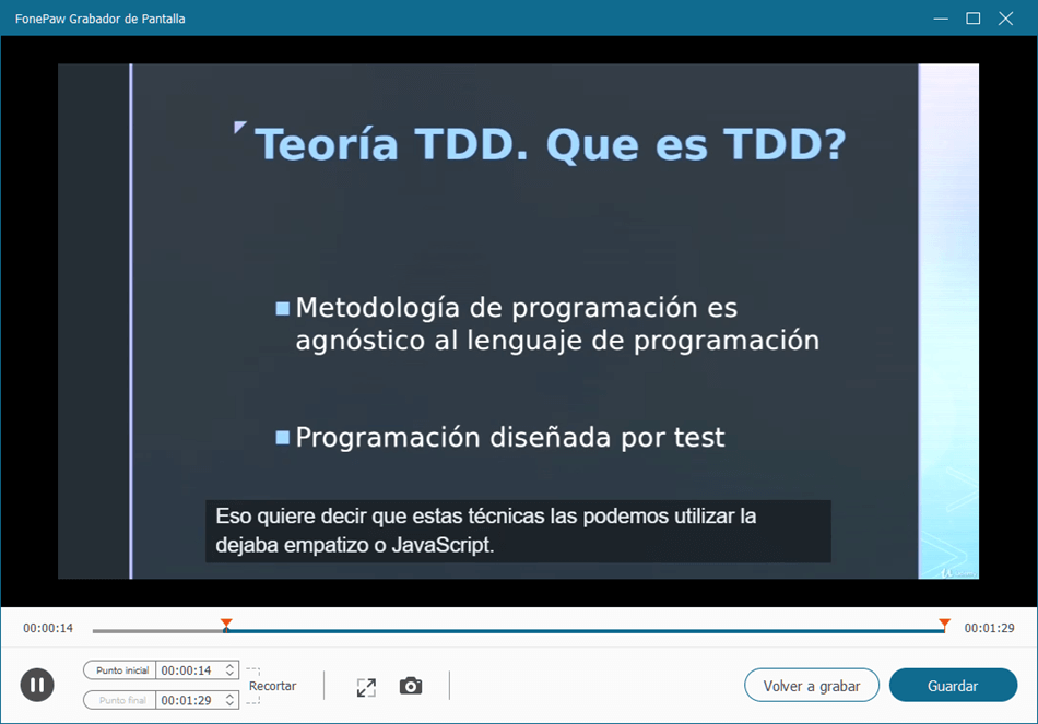 Revisar el video grabado de Udemy