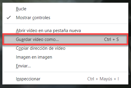 Seleccionar guardar video como