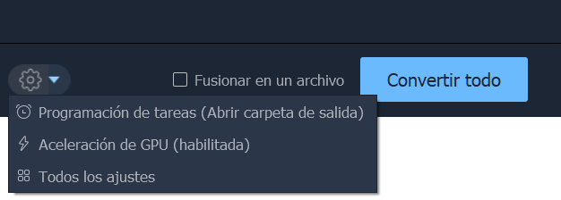 Configuraciones para la conversión