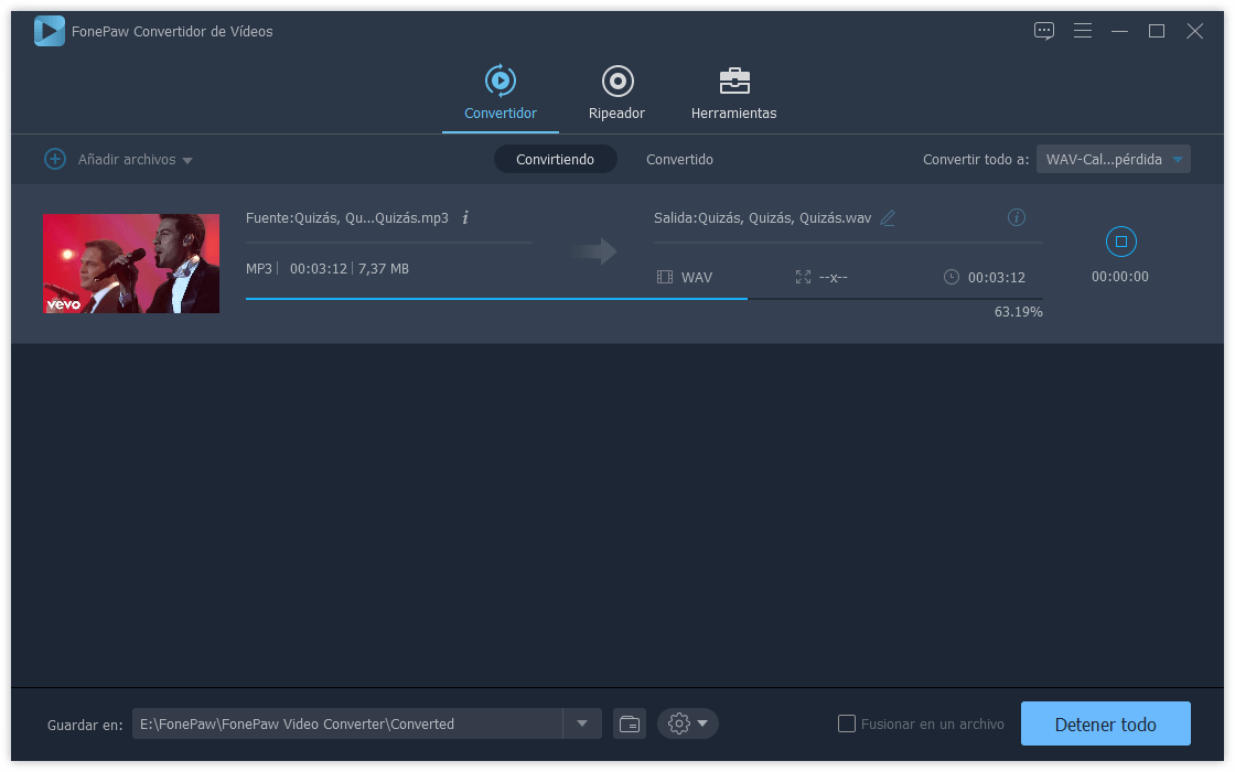 Convertir OPUS a MP3 terminado