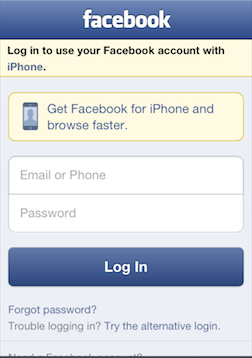 Facebook Login Page