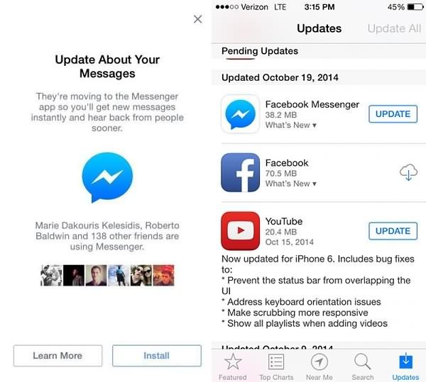 Update Facebook Messenger