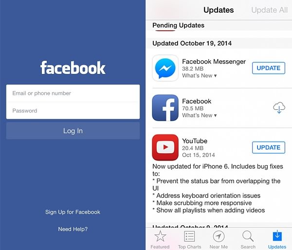 Reinstall Facebook