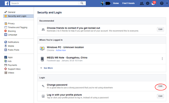 Reset Facebook Account Password