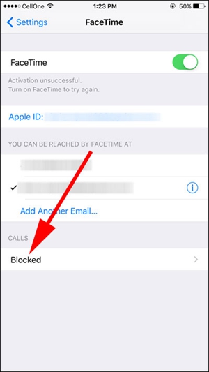 FaceTime Blocked List