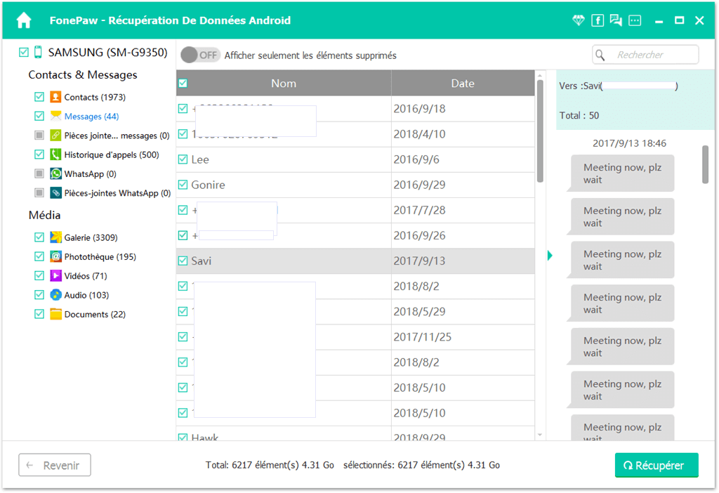 récupérer sms effacés Xiaomi