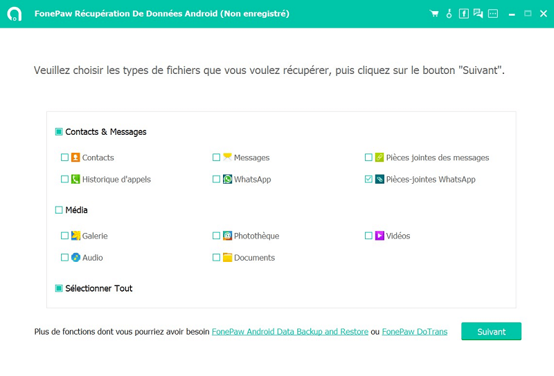 WhatsApp et Pièces-jointes WhatsApp