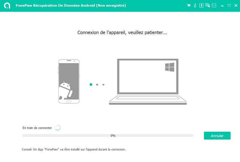 connecter l'appareil Android au PC