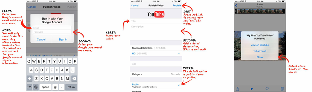 upload iphone videos to youtube