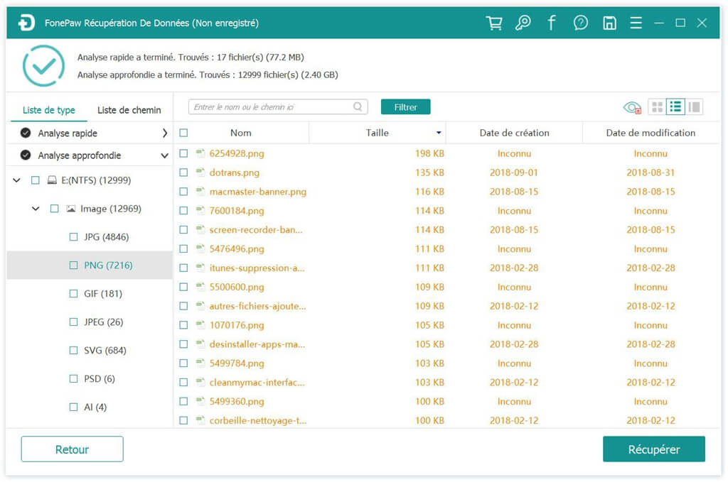 Récupérer des fichiers supprimés avec FonePaw Récupération De Données