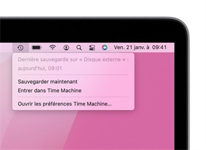 Entrer dans Time Machine