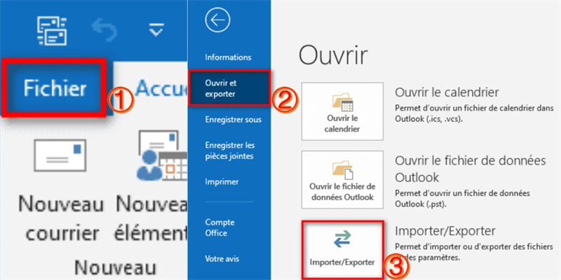 importer les données Outlook