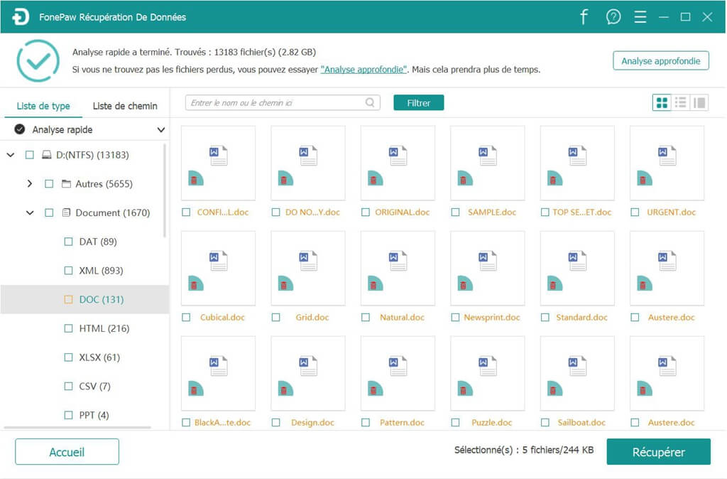 Récupération De Données - restaurer des documents word sur PC