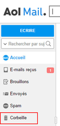 Récupérer des e-mails récemment supprimés sur AOL