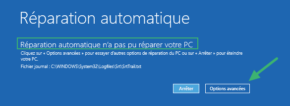 Windows n'a pas pu démarrer normalement