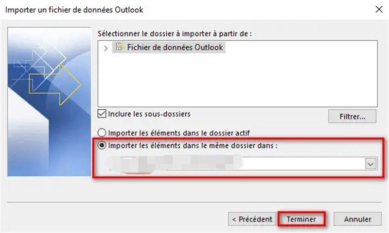 importer les données Outlook