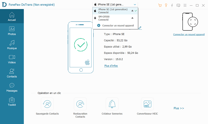 Connecter deux appareils