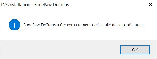 Désintaller DoTrans avec succès
