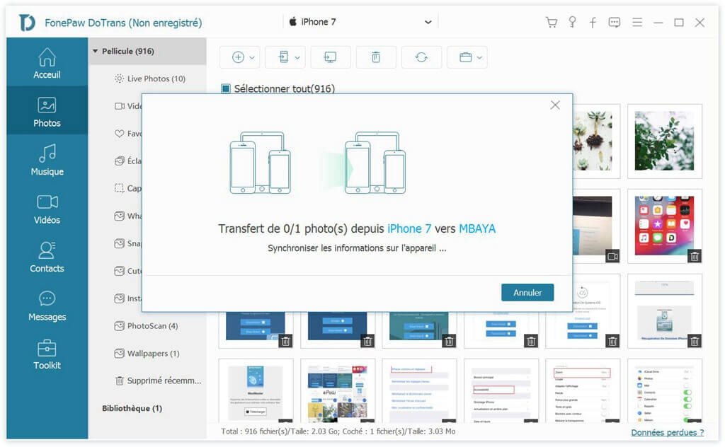FonePaw DoTrans - transfert de photos iphone vers pc
