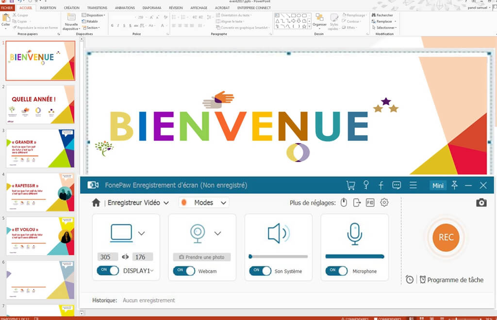 enregistrer l'audio de votre présentation PowerPoint