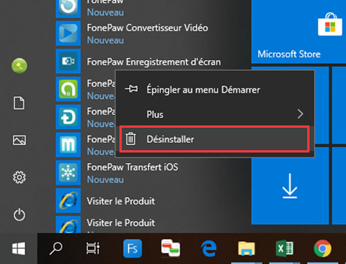 Désinstaller FonePaw Enregistreur d'écran