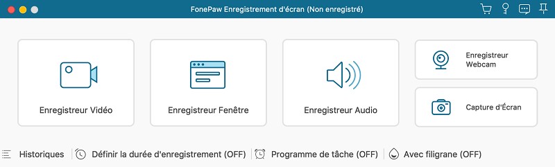 Interface principale de FonePaw Enregistreur d'écran