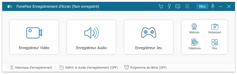 Interface enregistreur d'ecran