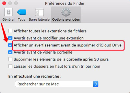 La configuration du Finder