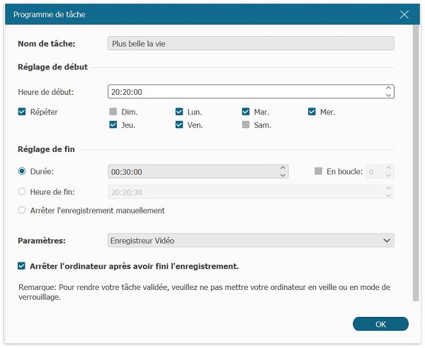 Planifier l’enregistrement d’une émission