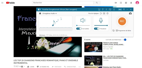 Configurer les paramètres d’enregistrement audio