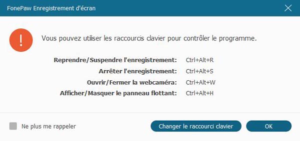 utiliser clavier raccourcis