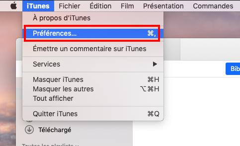 itunes préférences