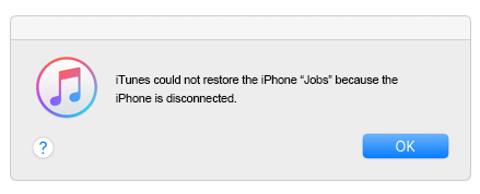 iTunes n’a pas pu sauvegarder/restaurer l’iPhone car l’iPhone s’est déconnecté