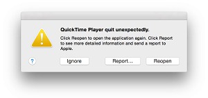 QuickTime s'arrête soudainement