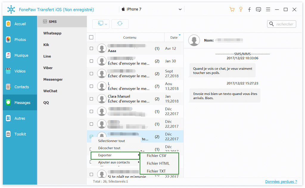 exporter sms iphone vers mac