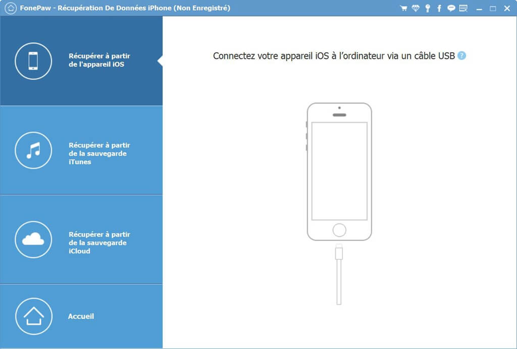  Connexion de l'iPhone à Récupération De Données iPhone 