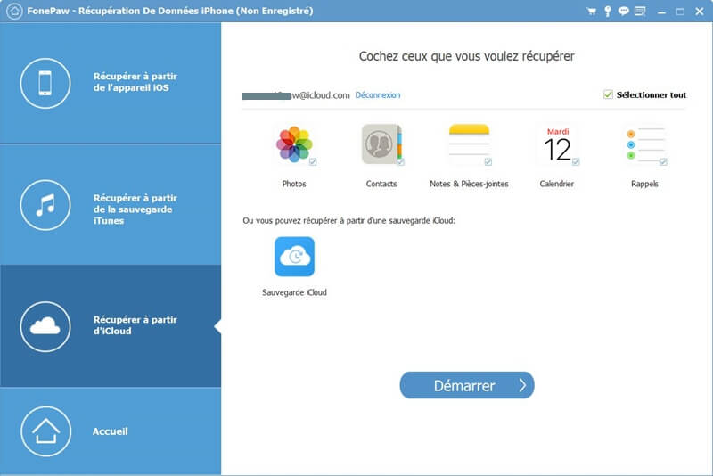 Analysez les contacts du compte iCloud