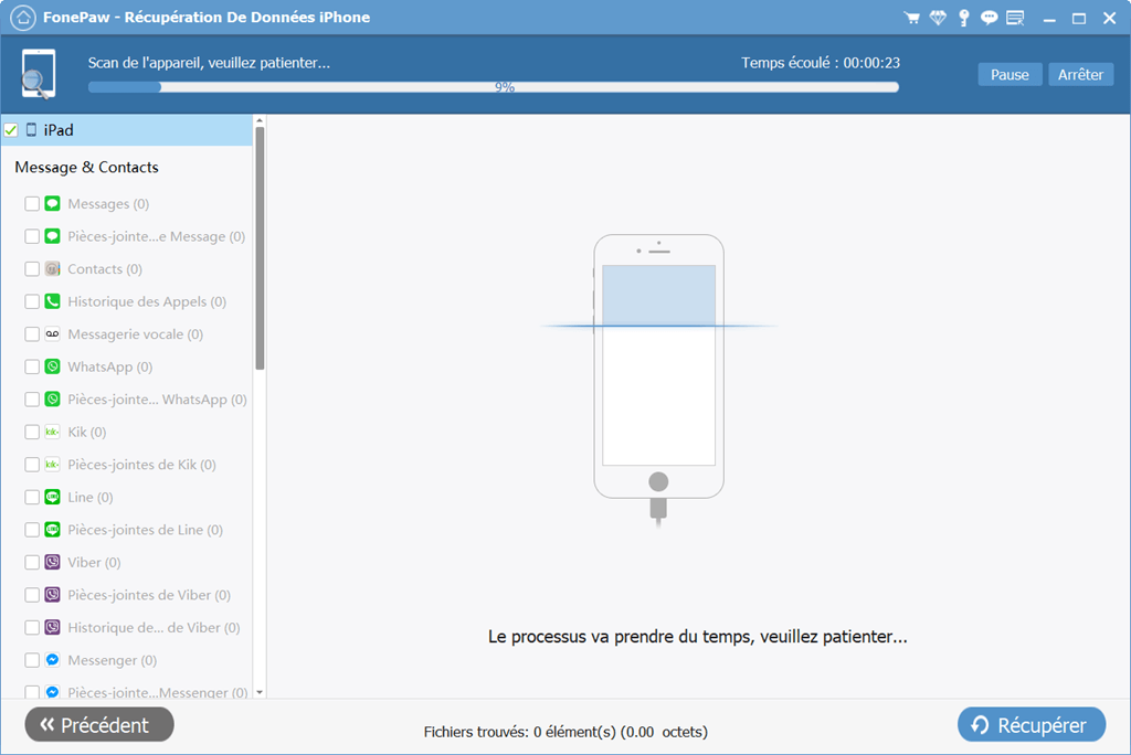  Analyse de l'iPhone dans Récupération De Données iPhone 