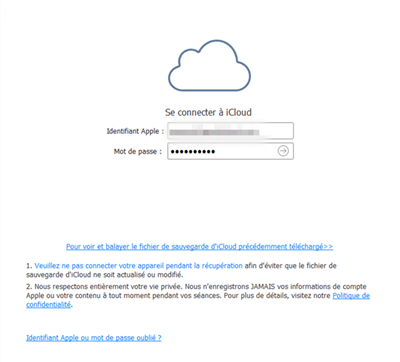 enregistrer icloud