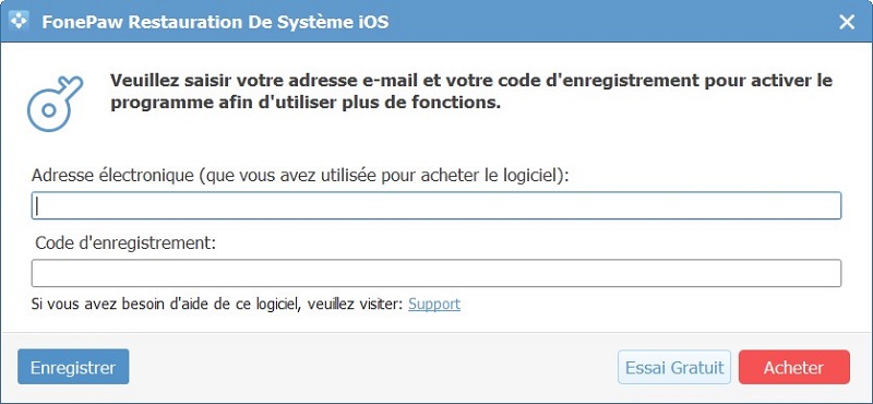 non Enregistré restauration de système ios 