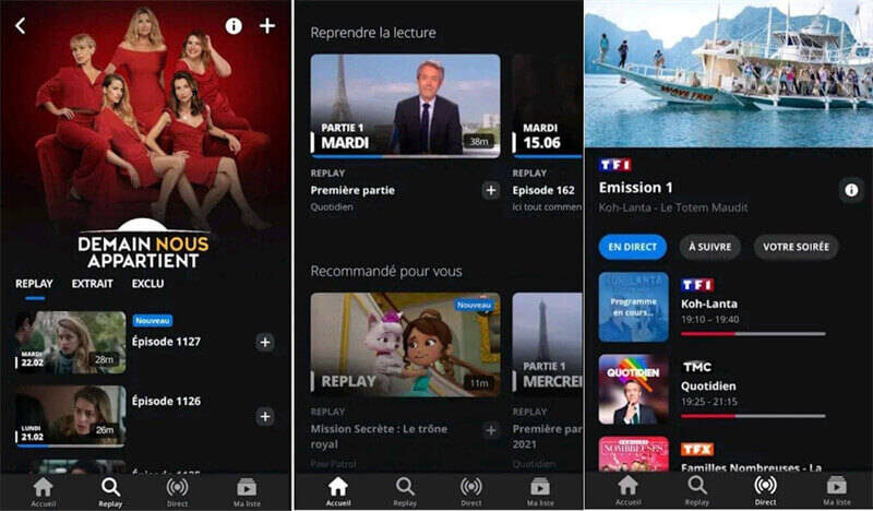 regarder les directs et les replays de MyTF1