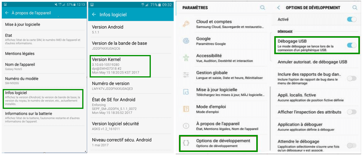 activer le mode Débogage USB sur Samsung