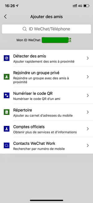 Ajouter des amis dans Wechat