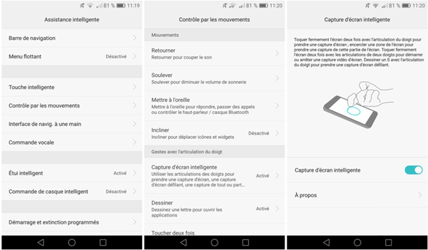 faire capture ecran huawei mate 9