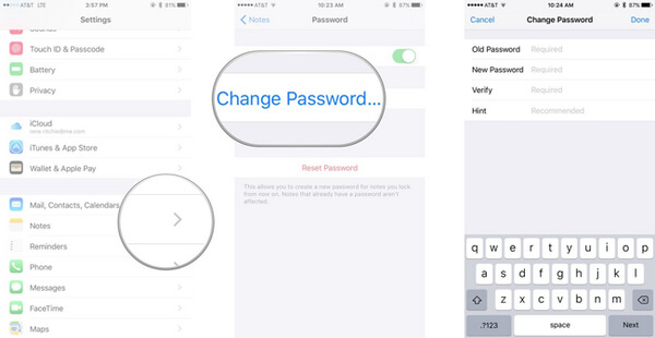 change-notes-password