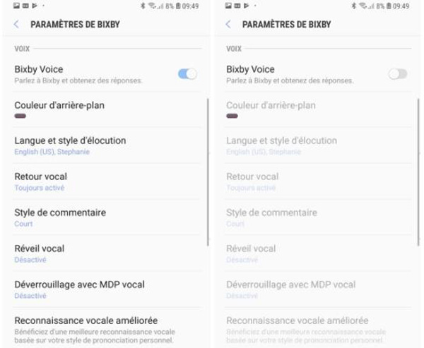 Changer la langue de Bixby