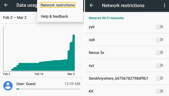 check network restrictions